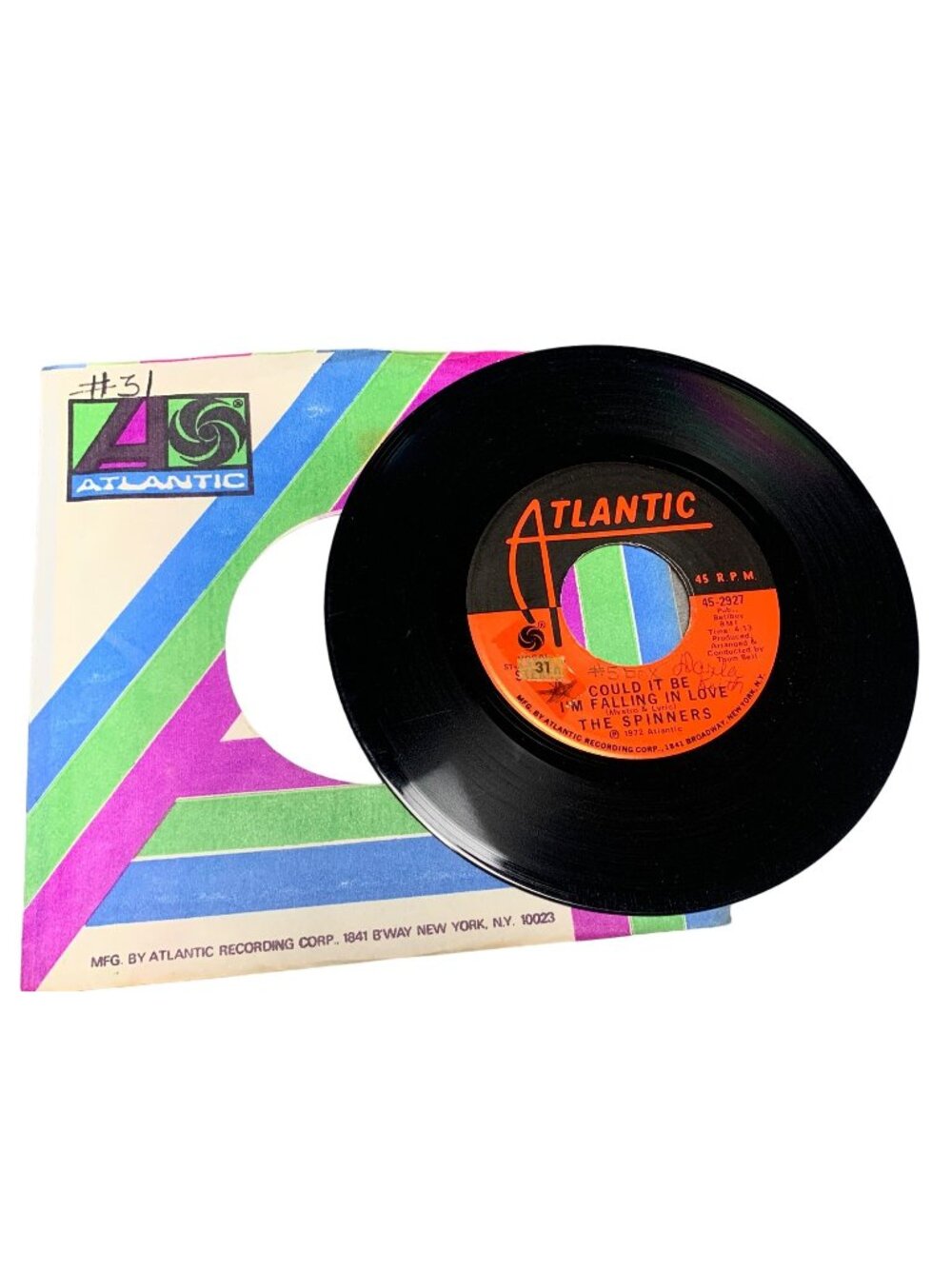 The Spinners "Just You And Me Baby" 45 RPM Vinyl Record Atlantic 45-2927 1972